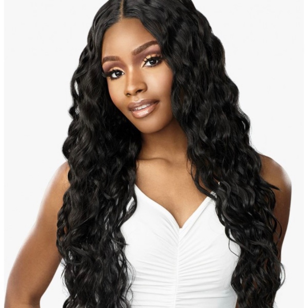 Sensational Butta Lace Human Hair and Premium Fiber Blend.Style:Loose Curly 32”.